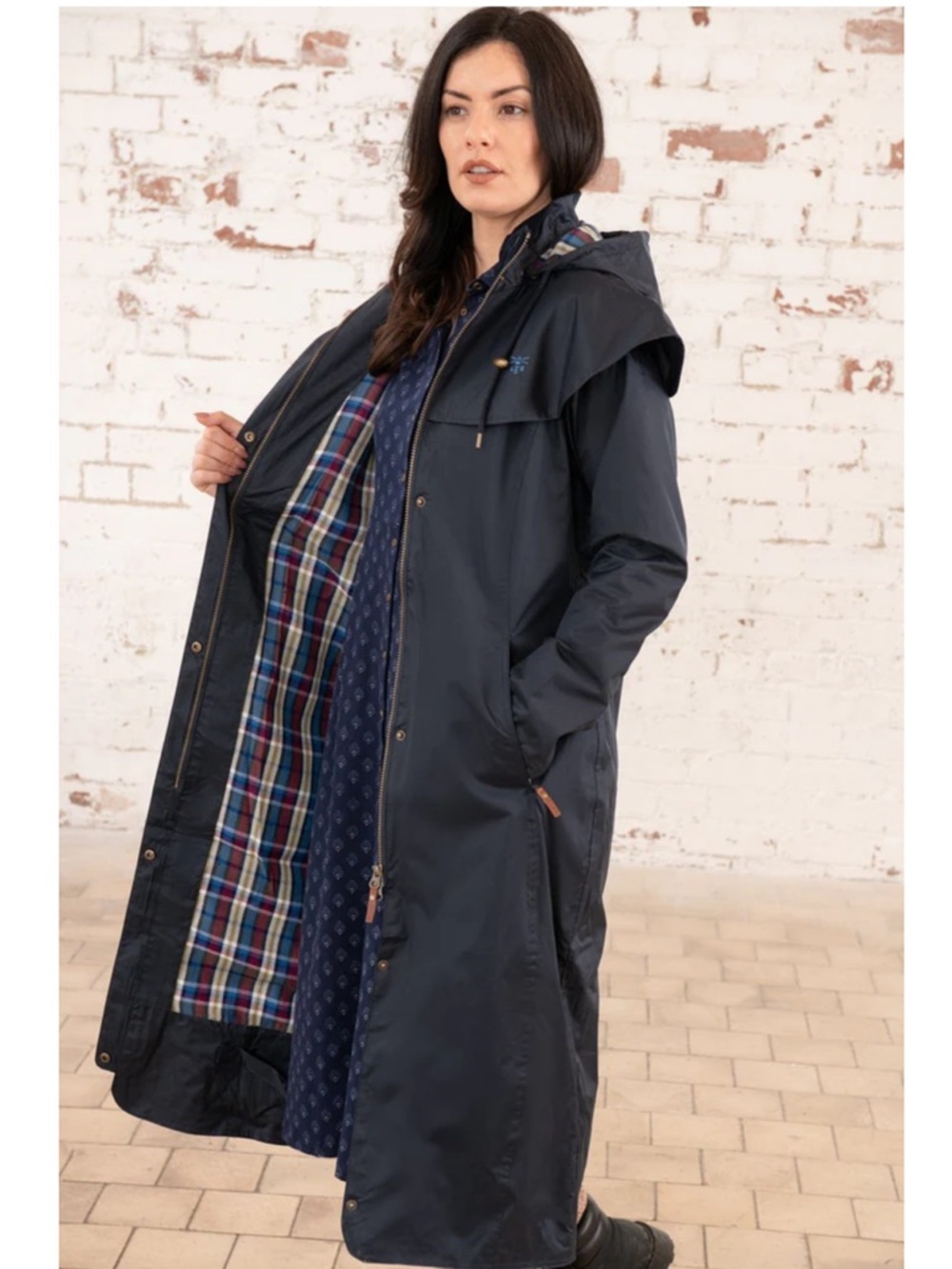 Outback Womens Full Length Waterproof Raincoat Blue‎ Size 12 READ
